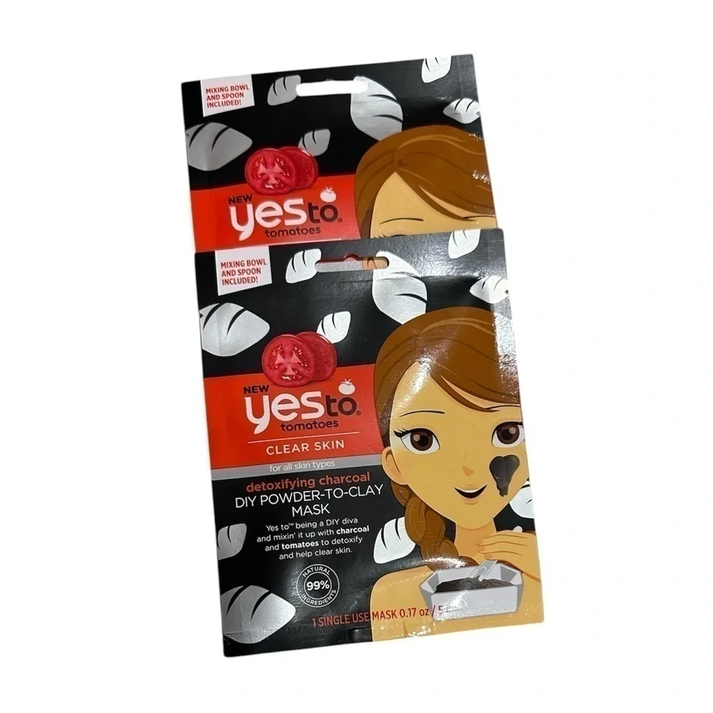 YesTo Pack of 5 Face Masks- Clay and charcoal - Acne Clearer